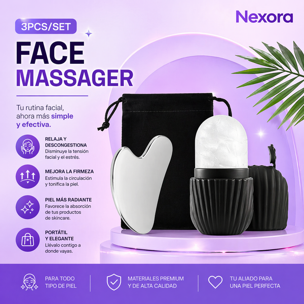 Rollo Facial de Acero y Gua Sha